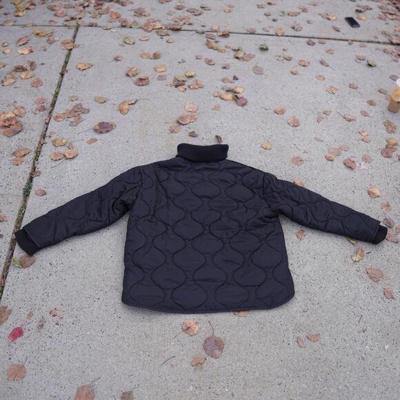 Lucky Brand Black Reversible Quilted Jacket Women’s M NWOT Full Zip Cozy Warm - Picture 4 of 15